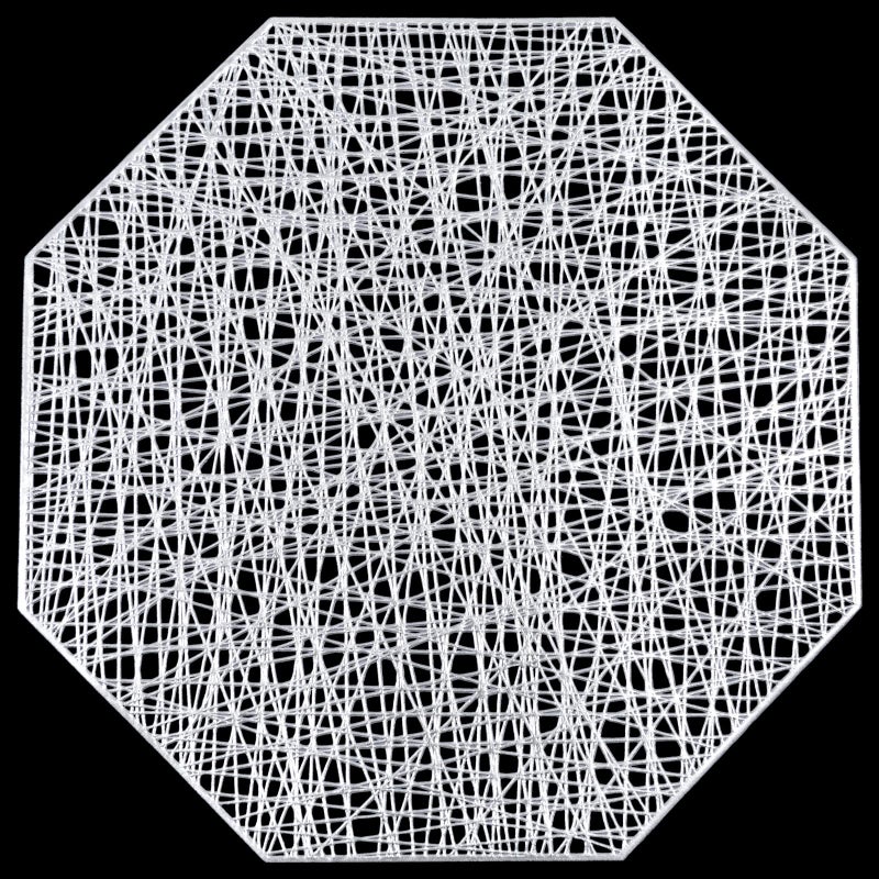 U'Artlines Octagonal Placemats Hollow Out Mats Vinyl Non-Slip Heat Insulation Kitchen Table Mats (Octagonal Silver, 6pcs) - Image 2